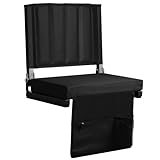 JUMPMKT Stadium Seat for Bleachers with Back Support and Wide Padded Cushion Portable Folding Comfort Bleacher Chairs with Shoulder Strap and Built-in Cup Holder.