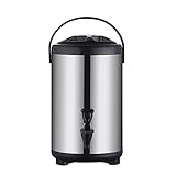 Stainless Steel Insulated Beverage Dispenser – Insulated Thermal Hot and Cold Beverage Dispenser with Spigot for Hot Tea & Coffee, Cold Milk, Water, Juice,Soup Family Party Cafe Buffet