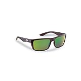 Flying Fisherman Streamer Polarized Sunglasses with AcuTint UV Blocker for Fishing and Outdoor Sports, Matte Tortoise Frames/Amber-Green Mirror Lenses, Medium