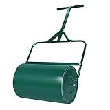 Rultyn Lawn Roller Push/Pull Steel Sod Roller 10.5 Gallons/40L Lawn Rollers Tow Behind Water Filled for Park, Garden, Yard, Ball Field (Green-20inch)