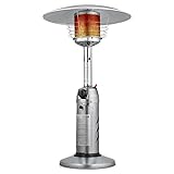 MoNiBloom 11000 BTU Patio Heater Outdoor Tabletop Lightweight Propane Output Electronic Ignition System Portable Outside Propane Heater for Commercial and Home, Steel