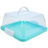 Homoyoyo Cheesecake Cake Carrier with Lid and Handle Large Cake Storage Container Holder Portable Cupcake Carrier Keeper Box Square Cake Stand Serving Tray for Transport Sky- blue Cupcake Holder