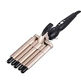 OUOYYO Curling Iron Wand Crimper Hair Curler, 5 Barrel 3/4 Inch Curling Iron Wand -2 Temperatures Beach Waver Hair Curling Iron Wand Hair Curler for All Long Short Thick Soft Hair (110-240V)