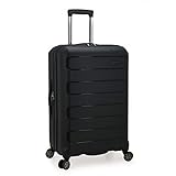 Traveler's Choice Pagosa Indestructible Hardshell Expandable Spinner Luggage, Black, Check-in Only