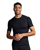 Tommie Copper Shoulder Support Shirt for Men, Posture Corrector Compression Shirts for Men with UPF 50 Sun Protection, Shoulder Compression with Shoulder Support for Men, Black XL