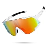 Tunfund Viper Sunglasses Polarized Teen Youth Kid Boy Girl for Cycling Fishing Runing Sports Driving Golf UV 400 (Age:10-15 Years Old) Red+White