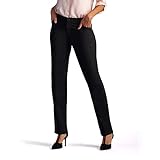 Lee Women's Missy Relaxed Fit All Day Straight Leg Pant, Black, 4