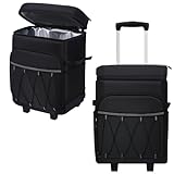 Rolling Cooler 65 Cans Double Deck Leakproof Insulated Soft Cooler Bag with Wheels Collapsible for Beach Camping Patio Travel Outdoor