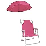 Redmon Beach Baby KIDS Umbrella Chair For Relaxing, Hot Pink 14W x 12D x 36.75H