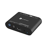 gofanco Prophecy HDMI 2.0 Audio Extractor Converter & Repeater, HDMI to Optical Toslink + 3.5mm Stereo Analog Output – 4K 60Hz, HDR, HDMI 2.0a, HDCP 2.2, EDID, CEC, ARC, De Embedder, TAA Compliant
