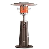 EAST OAK 11,000 BTU Patio Heater Tabletop Outdoor Heater, Mini Portable Propane Heater with 304 Stainless Steel Burner, Triple Protection System, Gas Outside Heater for Patio, Garden, Porch, Bronze