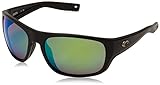Costa Del Mar Men's Tico Polarized Rectangular Sunglasses, Matte Black/Green Mirrored Polarized-580P, 60 mm