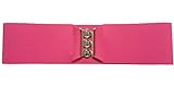 1950s Style 3” Wide Elastic Cinch Belt for Women Junior and Plus Sizes Handmade in the USA - Hot Pink M/L