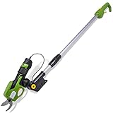 Serenelife Cordless Pruning Shears & Branch Cutter | Electric Pruner with Telescopic Handle for 6 feet of Reach | Rechargeable Battery & .98 inch Cutting Diameter | Ideal for Bushes & Branches