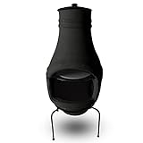 PetraTools Outdoor Pizza Oven Wood Fired, Mini Personal Sized Pizza Cooker, Chiminea-Terra Cotta, Great For Outside Parties, Home Pizza Oven, Pizza Grill (Black)
