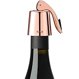 OWO Wine bottle Stopper, Wine Saver with Silicone, Decorative Wine Preserver, Wine Toppers Stopper,Reusable Wine Cork Keeps Wine Fresh（Goldrose, 1 Pack)