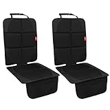 MORROLS Car Seat Protector, 2 Pack Carseat Protector with Thickest Padding, Baby/Pets for Child Car Seat-Mesh Pockets-Waterproof-Universal Size(Black)