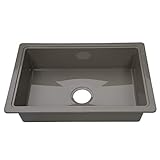 Lippert RV Single Kitchen Galley Sink - 25' x 17' x 6.6' Stainless Steel Color ABS Plastic for 5th Wheel, Travel Trailer, Camper