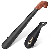 ZOMAKE Metal Shoe Horn Long Handle For Seniors,Set of 2,Shoe Horn Long Handle for Seniors 16.5 Inches with Travel Shoe Horn for Kids 7.5 Inches