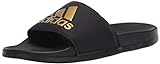 adidas Men's Adilette Comfort Slides, Core Black/Gold Metallic/Core Black, 13