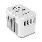 Universal Power Adapter, TESSAN International Plug Adapter with 4 USB Outlets, Travel Worldwide All in One Wall Charger Converter for UK EU Europe Ireland AU (Type C/G/A/I)