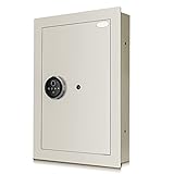 Langger V Biometric Wall Safe, Hidden Fingerprint Security Wall Safe, In Wall Safe Between Studs, Size Upgrade (White - Small Size)