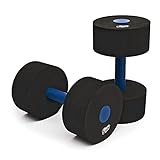 Sunlite Sports High-Density EVA-Foam Dumbbell Set, Water Weight, Soft Padded, Water Aerobics, Aqua Therapy, Pool Fitness, Water Exercise - Advanced Size (Black, X-Large)