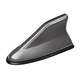 Car Shark Fin Antenna Cover, Roof Aerial Base AM/FM Radio Signal for Auto, Vehicle Shark Fin Shape Cover with Adhesive Tape, Car Accessories Antenna Replacement Fits Most Cars (Gray)