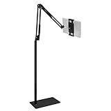 Tablet Floor Stand, Overhead Camera Phone Mount Angle Height Adjustable Holder, Universal Floor Stand Compatible with iPhone iPad Pro Air Mini, Samsung Tab, Kindle, E-Readers