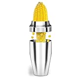YYP Corn Cutter Peeler, Corn Cob Stripper with Cup [No Splatters or Mess], 304 Stainless Steel Corn on the Cob Remover Kitchen Tool, Corn Kernel Shucker Separator Slicer with Serrated Sharp Blade