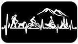 Hiker Guy with Dog Bicycle Cycling Kayak Camping Tent Heartbeat Decal Sticker for Car Window 12.0 Inch BG 621