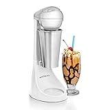 Nostalgia Two-Speed Electric Milkshake Maker and Drink Mixer, Includes 16-Ounce Stainless Steel Mixing Cup and Rod, White