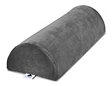 Large Half Moon Bolster Pillow for Legs, Knees, Lower Back and Head, Lumbar Support Pillow for Bed, Sleeping | Semi Roll for Ankle and Foot Comfort - Machine Washable Cover, Grey