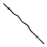 CAP Barbell 47-Inch Standard Threaded Solid Easy Curl Bar, Black