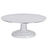 Ateco Revolving Cake Decorating Stand, Aluminum Turntable and Cast Iron Base with Non-Slip Pad, 12-Inch