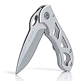 Maxam Folding Pocket Knife - Stainless Steel Blade, Handle, Frame Lock - Small Tactical Knife with Clip
