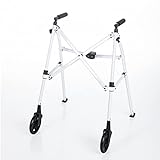 Able Life Space Saver Walker, Lightweight and Foldable Rolling Walker for Adults, Seniors, and Elderly, Compact Travel Walker with 6-inch Wheels and Ski Glides for Mobility Support, Vivid White