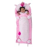 Bixbee Kids Sleeping Bag, Soft Sleepy Sack for Kids & Toddlers | Easy Roll Up Design for School, Daycare + Naptime, 60 x 22 Inches | Cozy Slumber Bag with Lining | Unicorn Sleeping Bag for Girls