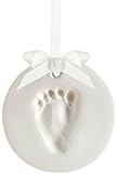Tiny Ideas Baby Hand and Footprint Keepsake, Newborn Baby Boy Or Baby Girl Gift, DIY Hanging Ornament Keepsake Kit, Classic Modern Nursery Décor, Gender-Neutral Baby Gift, White