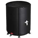 VINGLI Upgraded 50 Gallon Collapsible Rain Barrel, Portable Water Storage Rain Water Collection System, Weather Proof Sturdy Water Tank Water Catcher Container with Filter Spigot Overflow Kit