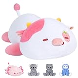 Mewaii Weighted Stuffed Animals 4.0 Lbs – Weighted Strawberry Cow Plush, Weighted Plush Animals for Kids, Cow Weighted Pillow, Birthday Gifts for Women, Girls and Males (23 inch)