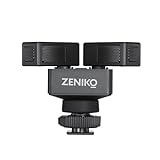 ZENIKO OC-D1 Stereo Dual Shotgun Mic for Camera Smartphone, Video Microphone with Shock Mount, 180 Rotate Dual Mics, Compact Shotgun Microphone