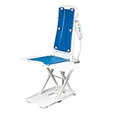 Solution Based BathLyft - Battery-Powered Reclining Bath Lift Chair | Bath & Shower Safety Seating for Seniors & Disabled | 53° Backrest | 300lb Capacity (Blue)