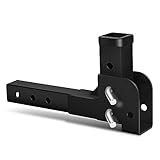 DACK Folding 2' Trailer Hitch Adapter, 800LBS 2 inch Receiver Hitch Adapter Trailer Hitch Cargo Wheelchair Carrier Adapter Compatible with 2 Inch Trailer Hitches