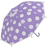 The Weather Station Children's Rain Umbrella, Manual Fiberglass Folding Mini Umbrella, Windproof, Lightweight, and Packable for Travel, Full 32 Inch Arc, Purple Dot
