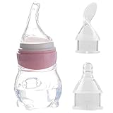 Detachable Baby Feeder, Multifunctional Complementary Food Baby Feeder, Soft Food Grade Silicone Baby Feeder with Scale, 70ml (Pink 70ml)