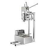 TTONSUE Commercial Manual Vertical Churros Maker 3L Stainless Steel Manual Spanish Donut Churro Maker Machine with 5pcs Nozzles for Home Restaurants Cafeterias Bakeries