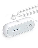 Anker USB C Power Strip Surge Protector for Home Office, PowerExtend USB-C 3 Capsule, 3 Outlets and 15W 2 USB Ports and 45W Power Delivery Port, 6 ft Power Cord, Flat Plug, Space-Saving Design