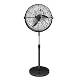 Simple Deluxe 18 Inch Pedestal Standing Fan, High Velocity, Heavy Duty Metal For Industrial, Commercial, Residential, Greenhouse Use, Black