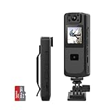 Body Camera, Wireless FULL 1080P Body Wearable hidden camera with Powerful Auto/Manual Motion Detection and Night Vision, Police Body Camera Lightweight and Portable with Complimentary 64GB SD card